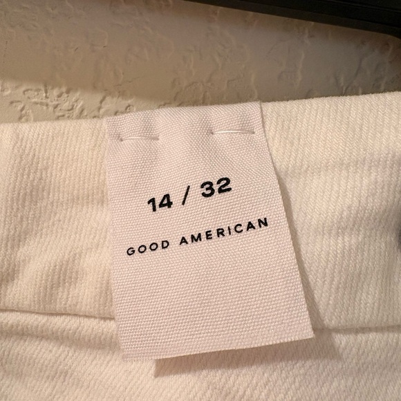 Good American good waist cropped palazzo jeans in white size 14 - Picture 9 of 10